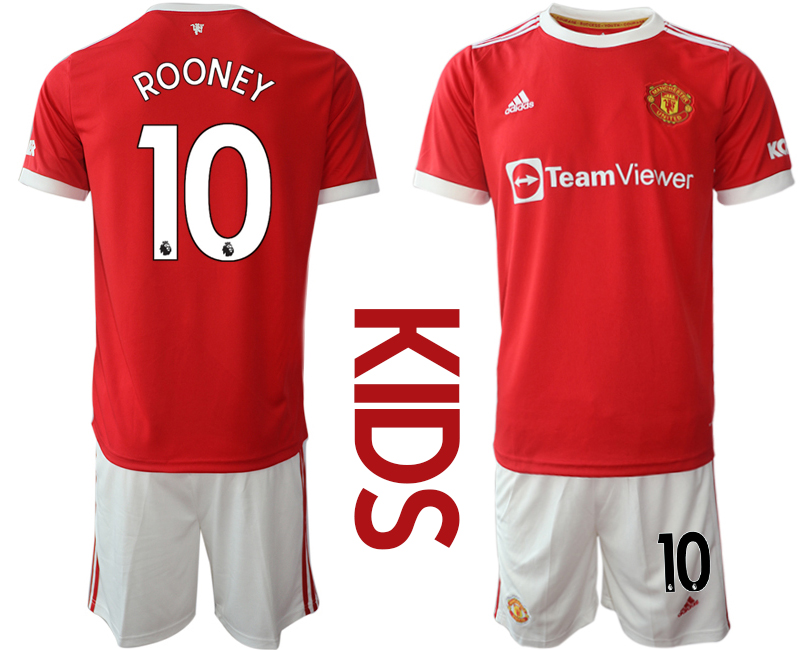 Youth 2021-2022 Club Manchester United home red #10 Soccer Jerseys->youth soccer jersey->Youth Jersey